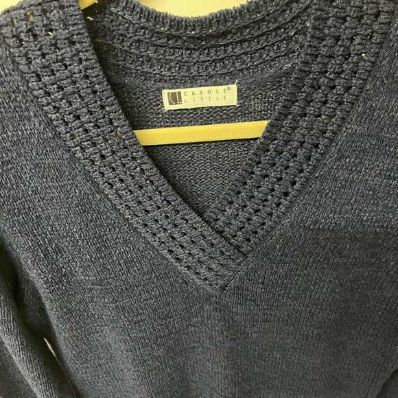 Carole Little V Neck Crochet Knit New Sweater - Picture 4 of 5